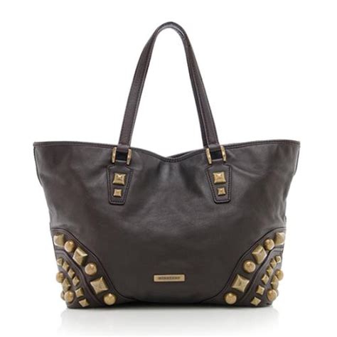 Burberry Nickie Mega Stud Leather Tote 